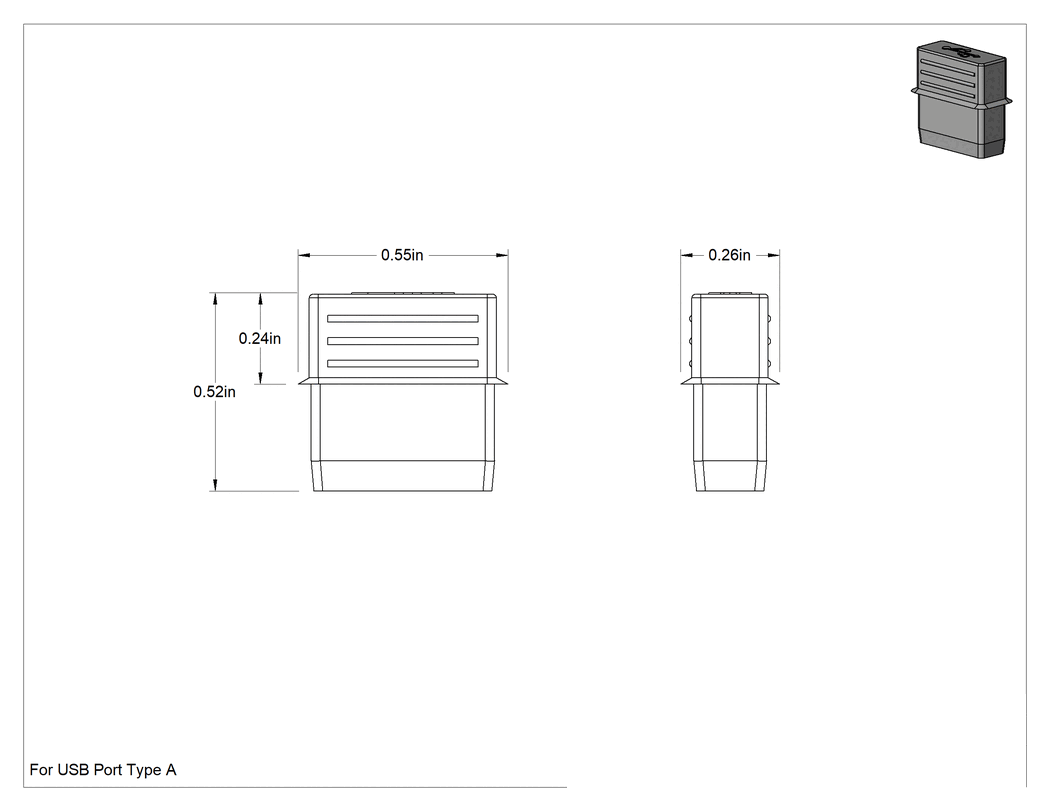 Teknik Çizim - USB Port Fişleri