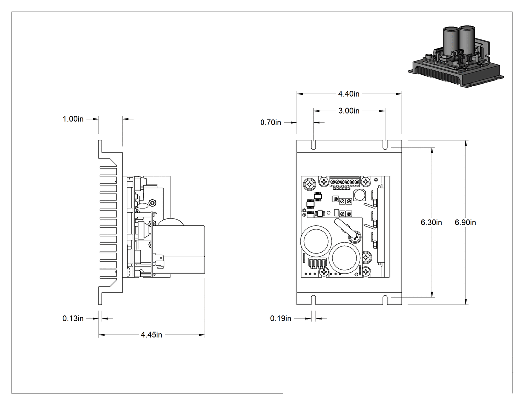 Teknik Çizim - Üç fazlı AC motor hız kontrolü, 1 hp için