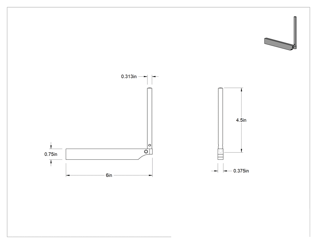 Teknik Çizim - Starrett Sürekli Kadranlı Geri Pistonlu Varyans Göstergeleri için Tutucu Direkler, Model Numarası PT99438 Starrett Arka Piston Komparatör için