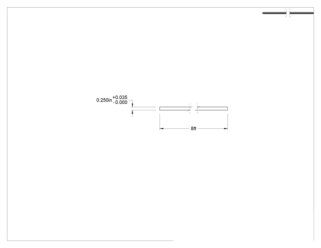 Teknik Çizim - Esnek LDPE Çubuk, 1/4" Çap, 8 Fit Uzunluk