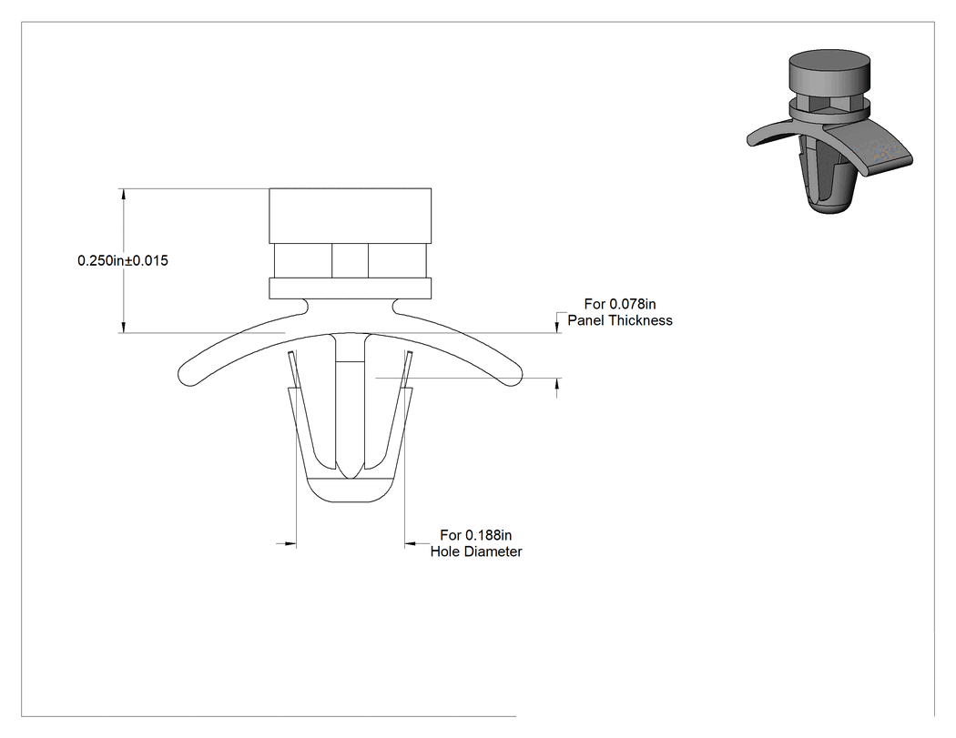 Teknik Çizim - Tırnaklı Ayaklık Üzerinde Dinlenme, 1/4" Uzunluk