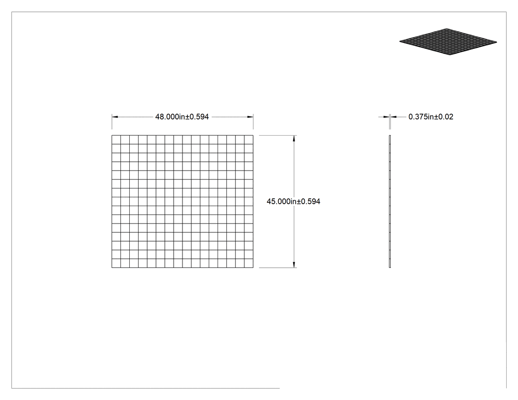 Teknik Çizim - Sert PVC Köpük Çekirdek, Çentikli, 45" Genişlik x 48" Uzunluk, 3/8" Kalınlık