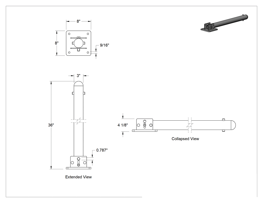 Teknik Çizim - Katlanabilir Direkler