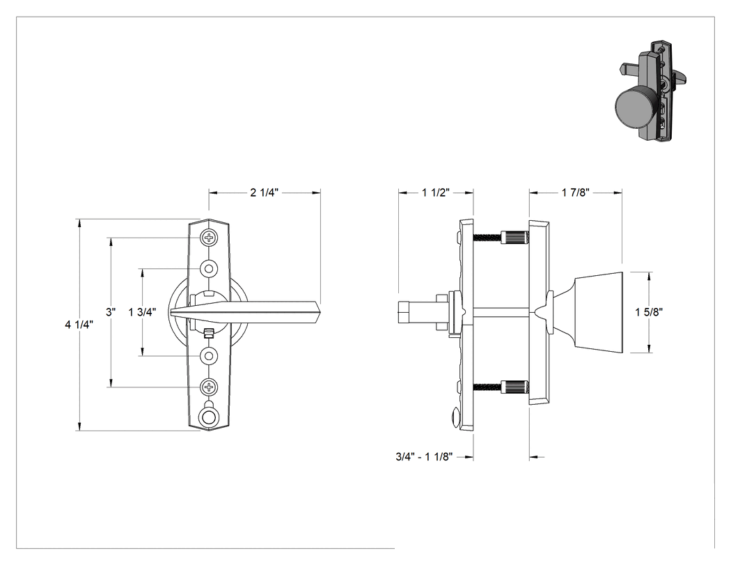 Teknik Çizim - Boyalı Gümüş Fırtına Kapısı Topuzu