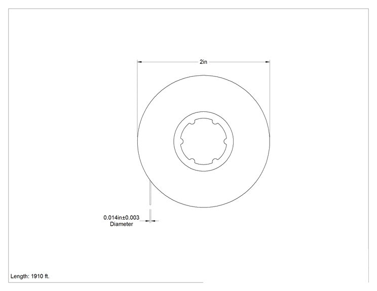 Teknik Çizim - Düşük Karbonlu Çelik Tel, 0.014" Çap, 1910 fit uzunluk, 1 lb. Makara