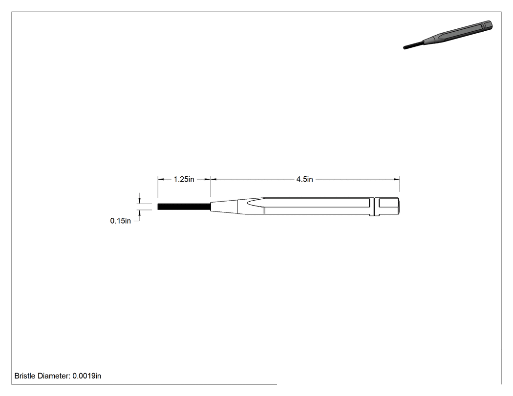 Teknik Çizim - Talaş Fırçası El Fırçası, Kimyasal Dayanıklı, Naylon Kıllar, 1/4" Fırça Çapı