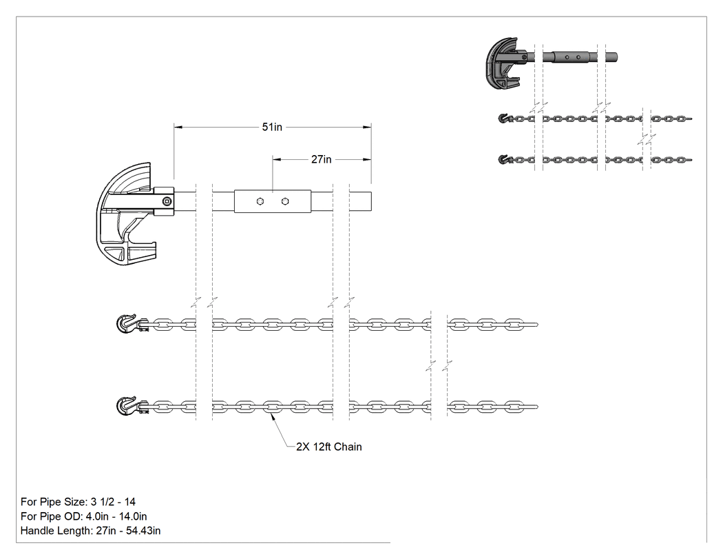 Teknik Çizim - Contalı Borular için Boru Birleştirici