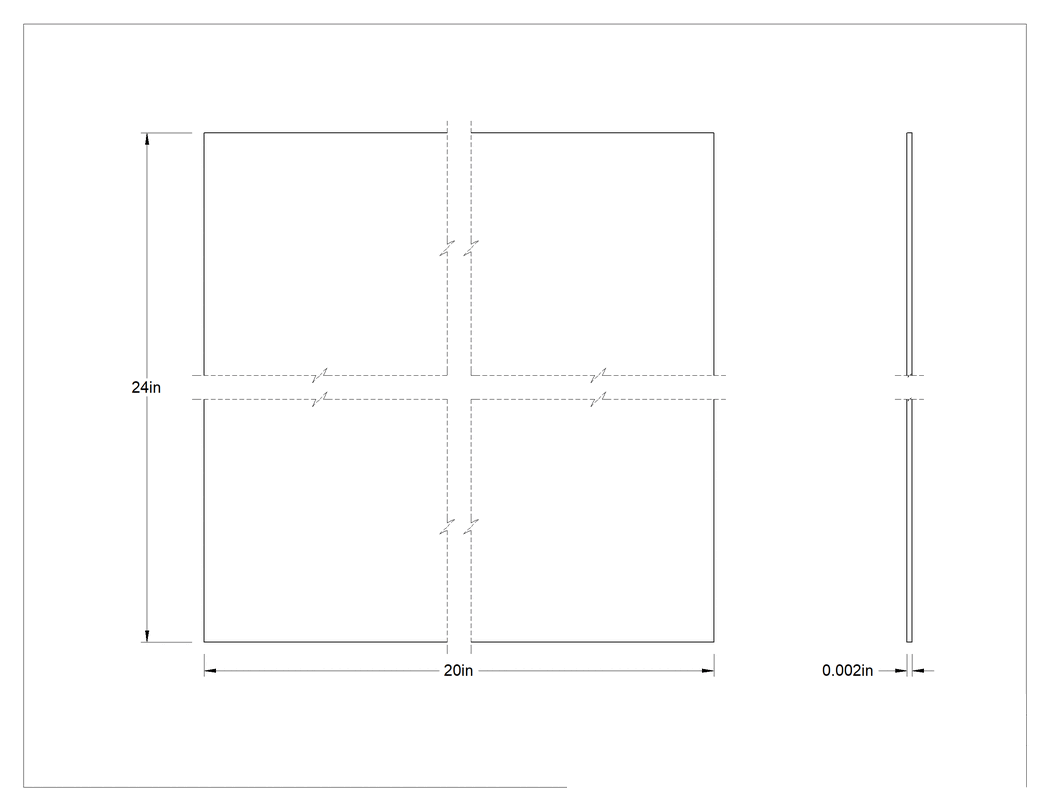 Teknik Çizim - Ultraviyole Işık Filtresi, 20" x 24" x 0.002"