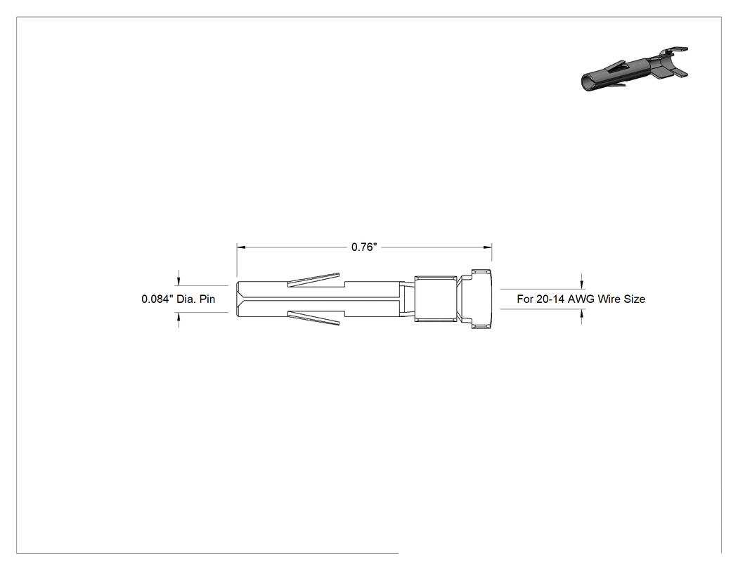 Teknik Çizim - Kompakt İtmeli Kontrol/Güç Konektörü, Molex Mlx Manşon