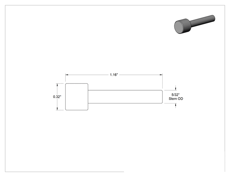 Teknik Çizim - Düşük Sıcaklık D.O.T. Bas-Bağla Boru Bağlantı Elemanı, Hava için, Fiş, 5/32" Boru Sapı Dış Çapı