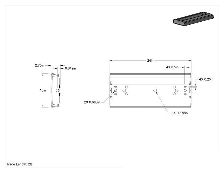 Teknik Çizim - Sargılı Lensli Tavan Lambası, Prizmatik Yarı Şeffaf Akrilik Lens, 24" Toplam Uzunluk