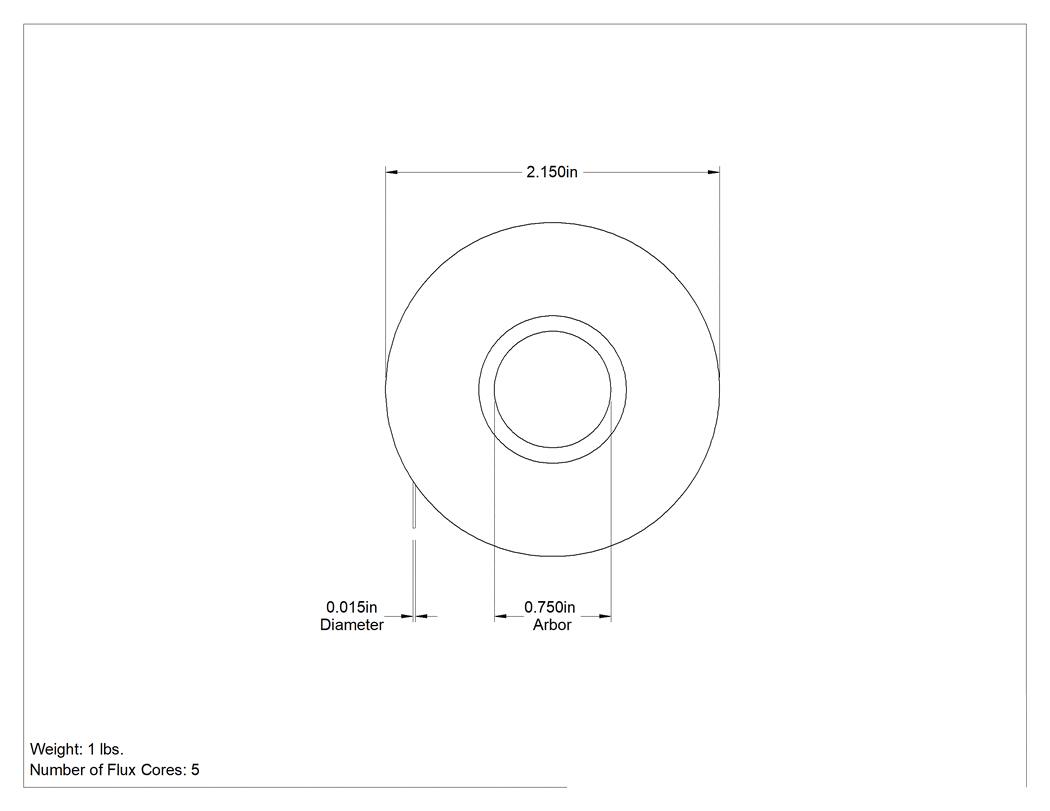 Teknik Çizim - Hızlı Akışlı Rosin Özlü Lehim, SN60Pb40 Bileşimi, 0.015 inç Çap, 1 lb.