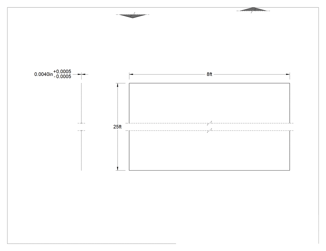 Teknik Çizim - HDPE Film, Yarı Şeffaf Beyaz, 8 Fit x 25 Fit x 0.004"