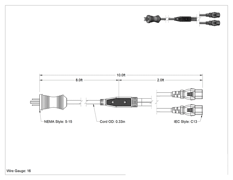 Teknik Çizim - Sure-Grip Kilitli Elektronik Ekipman Kablo Ayırıcı