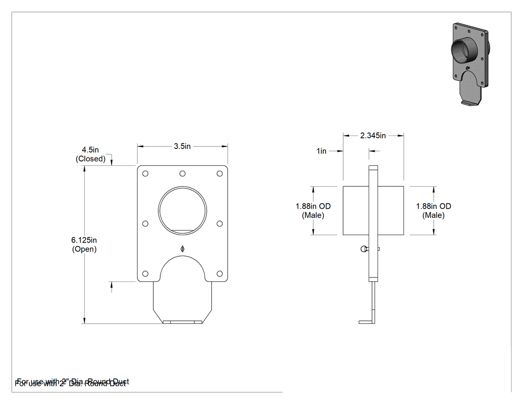 Teknik Çizim - Patlama Kapakları, 1-7/8" Erkek Dış Çap