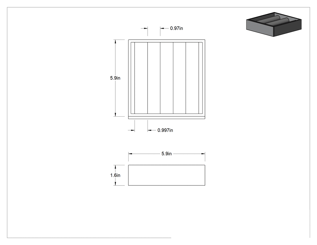 Teknik Çizim - Hızlı Temizlenebilir Manyetik Çubuk Filtre, 6" Uzunluk x 6" Genişlik