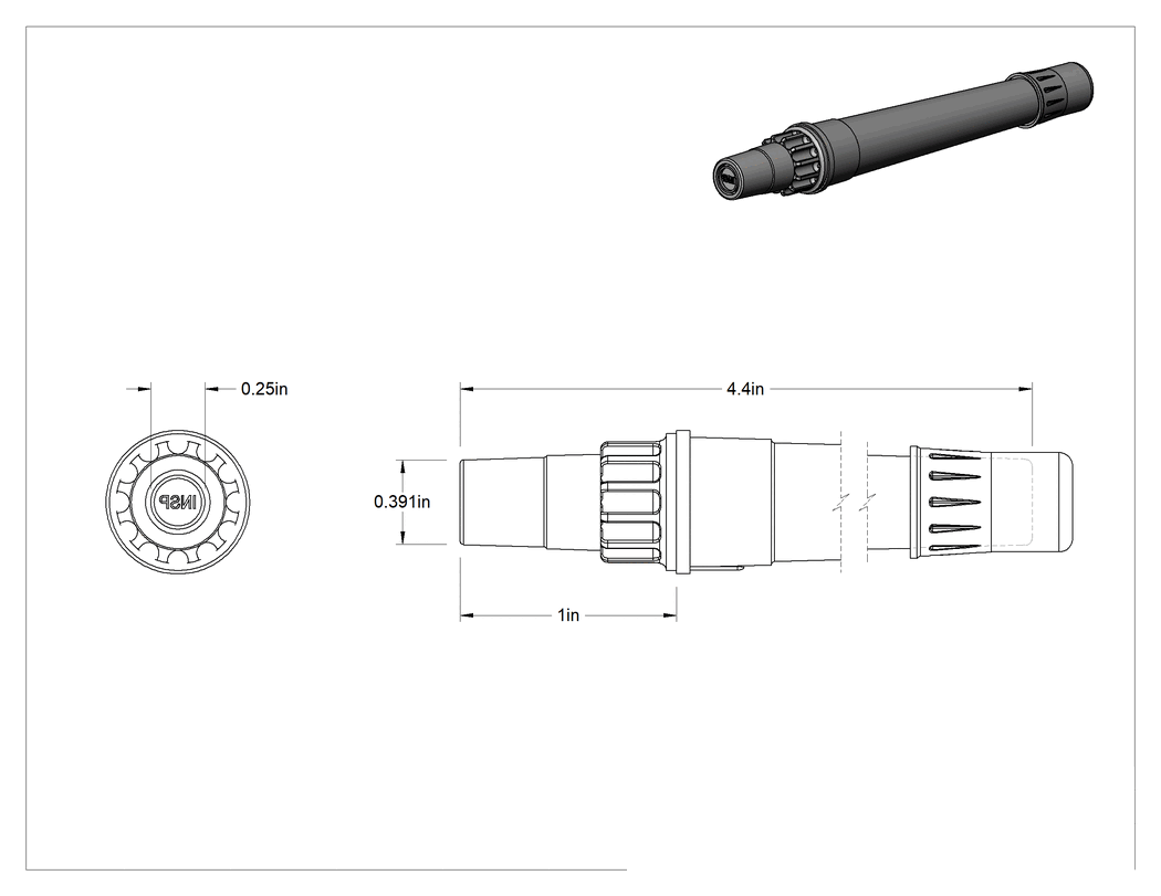 Teknik Çizim - Kontrol Lastik Damgası, Siyah Mürekkepli, Insp Mesajı, 1/4" Çap Baskı