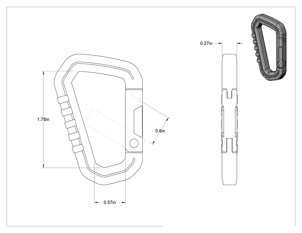 Teknik Çizim - Karaçina - Kaldırma Amaçlı Değildir, Asetal Plastik, 100 lbs. Kapasite, 1/4" Kalınlık, Siyah