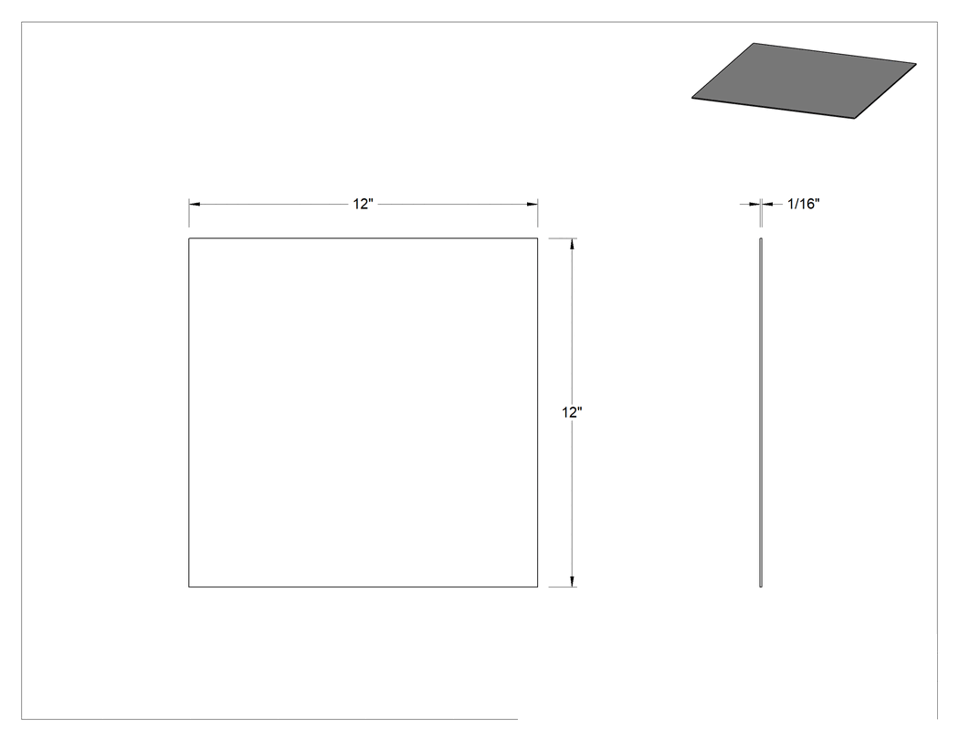 Teknik Çizim - F1 Keçe Levha, Orta, Yapışkan Arka Yüz, 12" X12", 1/16" Kalınlık