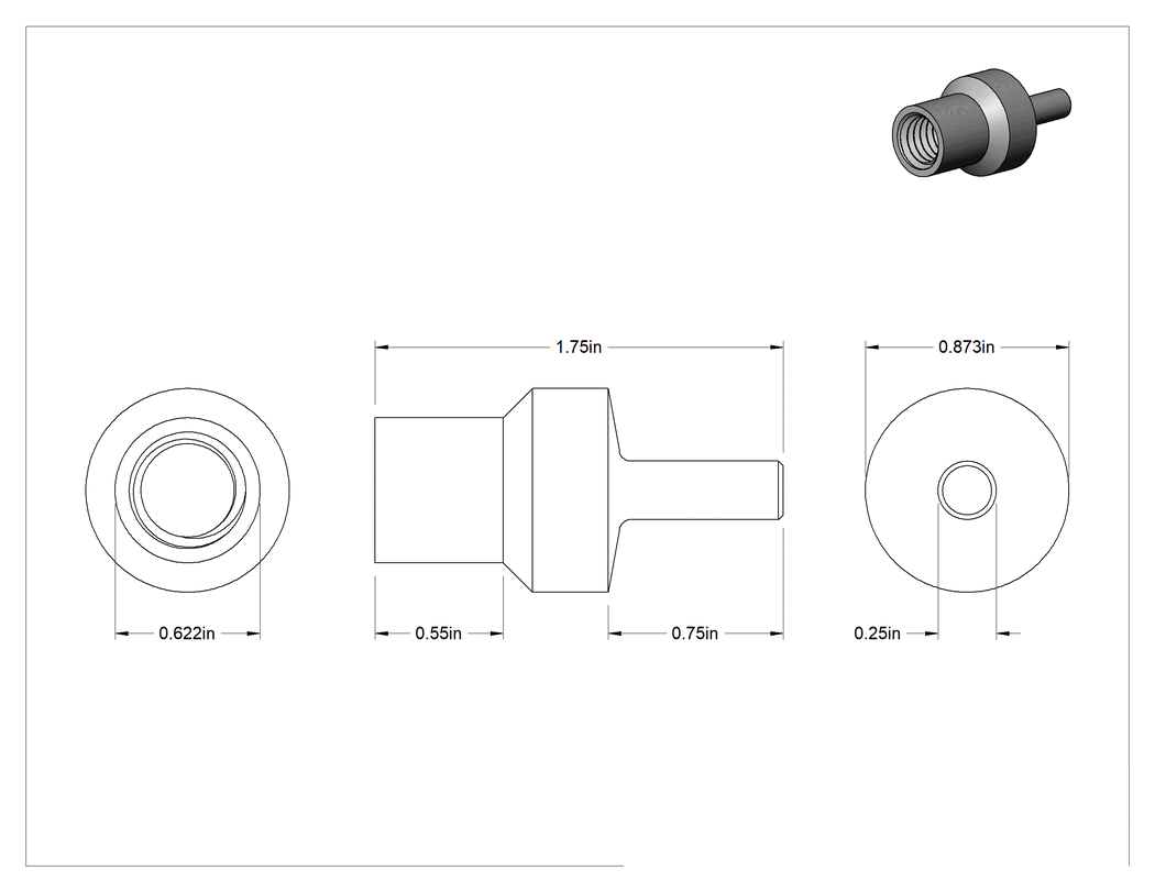 Teknik Çizim - 3-1/2" Çaplı Mil Monteli Lamelli Zımpara Çarkı için Şaft Adaptörü