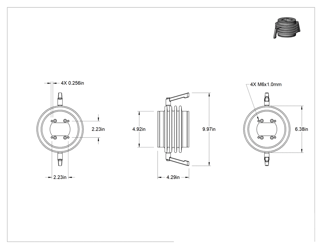 Teknik Çizim - Muhafazalar için Süspansiyon Konumlandırma Kolu için Eğim Adaptörü