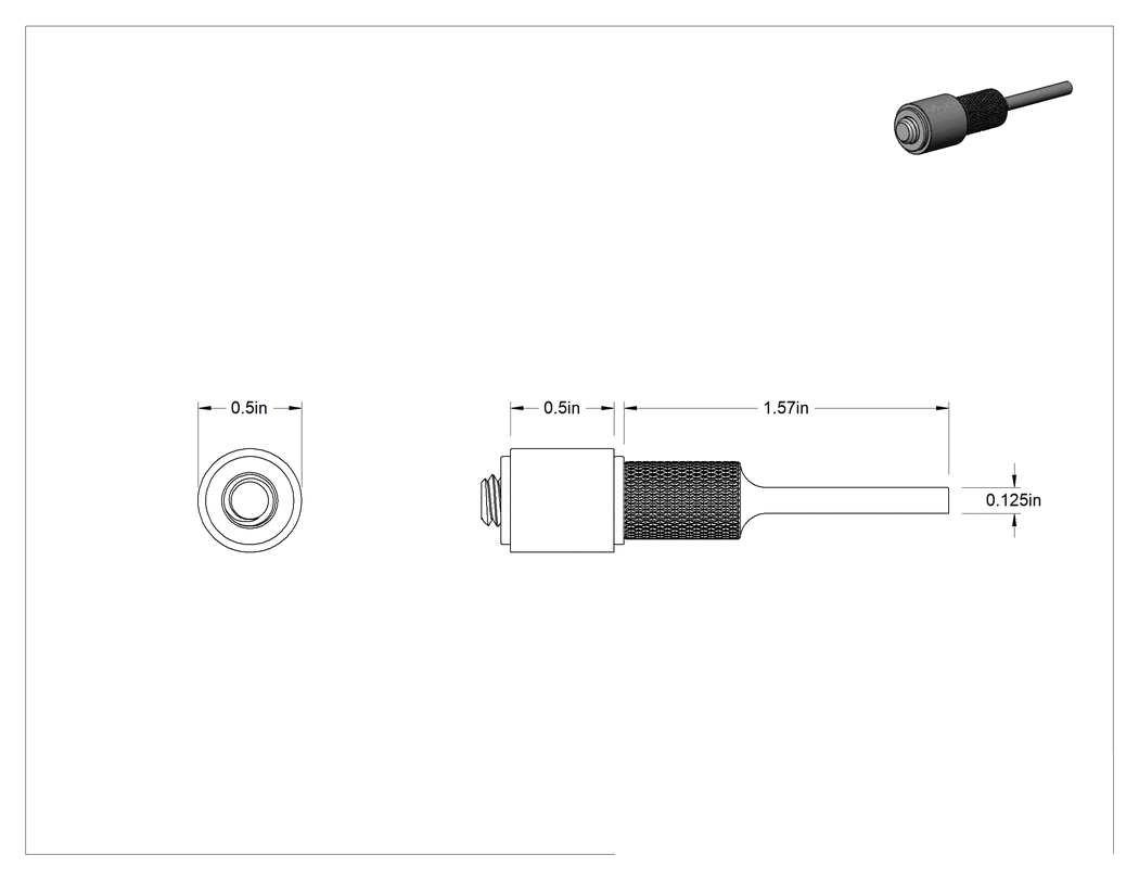 Teknik Çizim - Zımpara Manşonları için Hızlı Değiştirilebilir Varil, 1/8" Çapında Şaftlı, 1/2" Çap, 1/2" Uzunluk