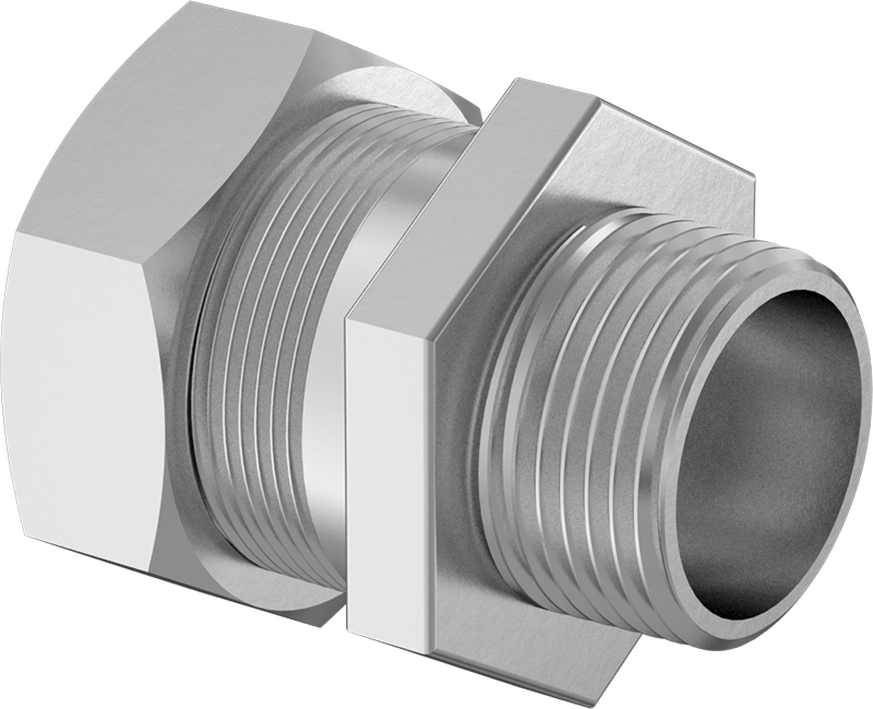 Sert Paslanmaz Çelik Kablo Kanalı için 3/4 Dişi - 3/4 NPT Erkek Adaptör — Adaptör, Konektör, 316 Stainless Steel, Stainless Steel, Düz