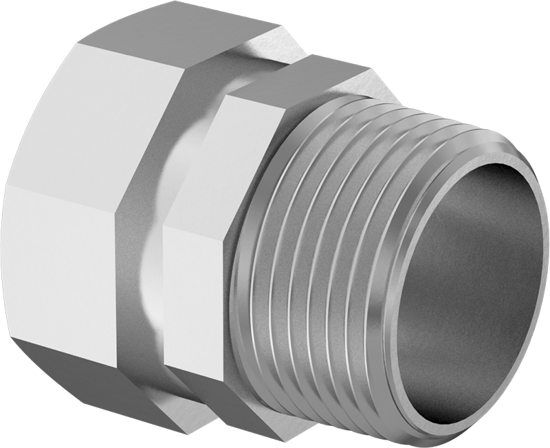İnce Cidarlı Paslanmaz Çelik Kanal için 1 Anma Ölçüsünde Sıkıştırmalı Düz Adaptör — Adaptör, Konektör, 316 Stainless Steel, Stainless Ste…
