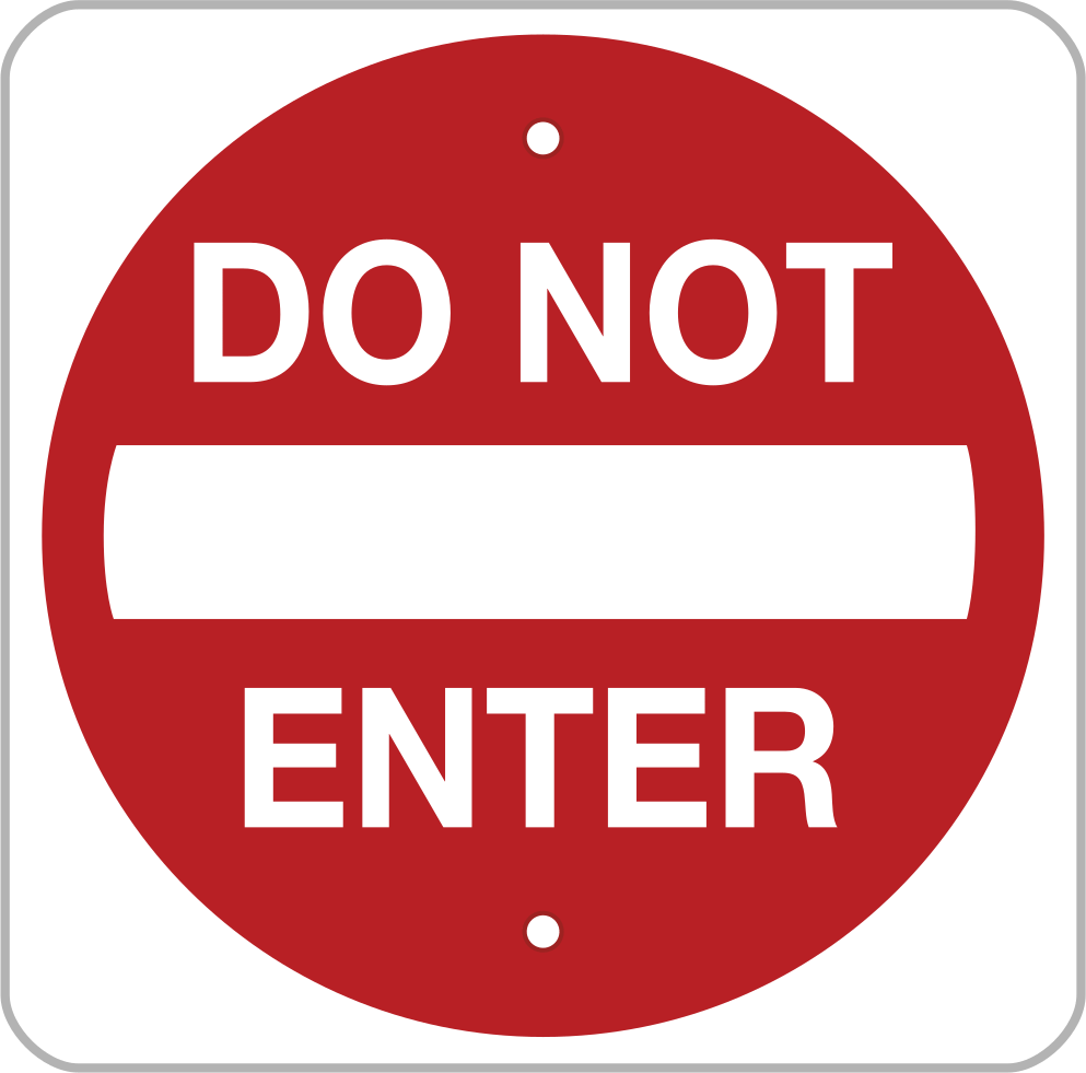 Do Not Enter, English