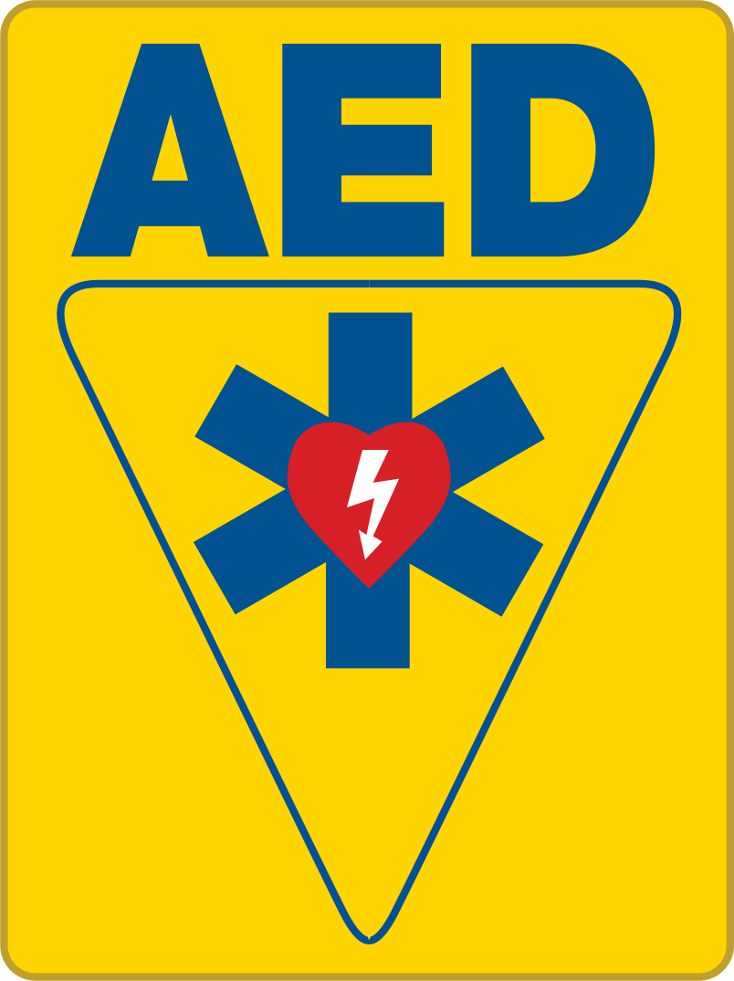 AED İlk Yardım İşareti, Yapışkan Arka Yüzeyli Polipropilen Plastik, 14 inç Yükseklik x 10 inç Genişlik — İlk Yardım, Yapışkan Arka Yüz, AED
