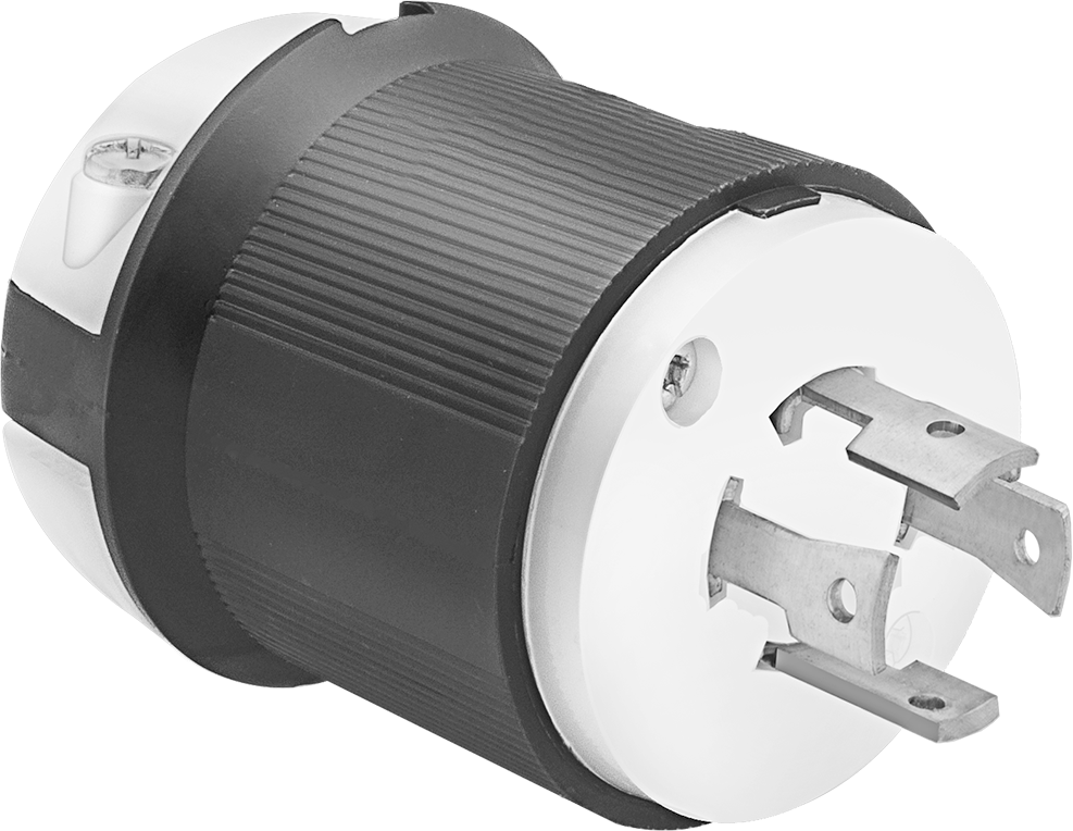 Premium Dönme Kilitli Konektör, Dört uçlu fiş, Topraklanmamış, NEMA L18-30 — 120V AC/208V AC, 30A, Erkek