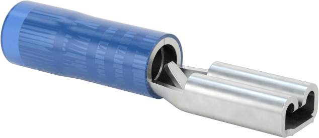 Manşon Yalıtımlı Faston Terminaller, Çift Sıkma, Dişli, 16-14 AWG için, 0.110 inç x 0.020 inç Tırnak