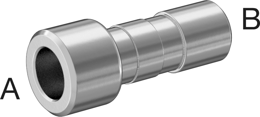 Nikel Kaplı Pirinç Bas-Bağlan Tüp Bağlantı Elemanı, Hava için, 8 mm Boru Dış Çapı x 4 mm Boru Dış Çapı için Redüktör