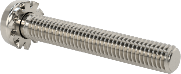 Paslanmaz Çelik Silindir Başlı Vidalar, Dış Dişli Kilit Pul, M3 x 0.5 mm Diş, 20 mm Uzunluk