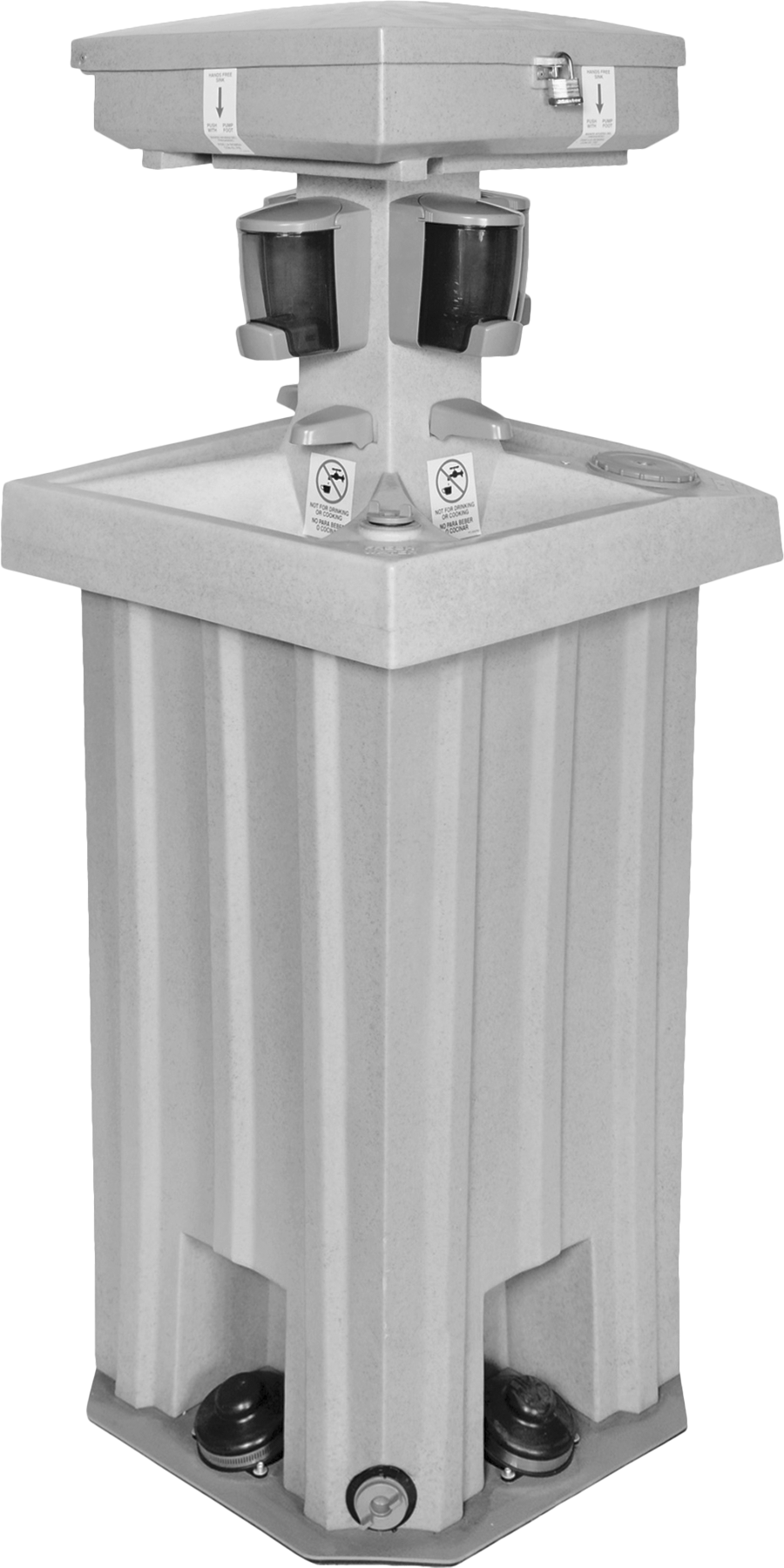 Taşınabilir El Yıkama İstasyonu, 4 İstasyonlu — LDPE, Plastic, Ayak Pedalı, FDA Standard, FDA Compliant 21 CFR 175.300, FDA Compliant 21…