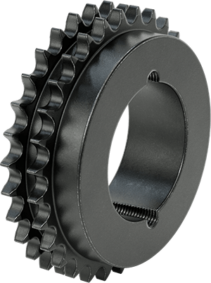Taper-Lock Burç-Delik Çift Sıralı Dişli, ANSI 50-2 Makaralı Zincir için, Çelik
