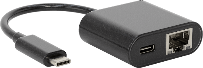 USB Adaptör Kablosu, C Fiş x C Soket/RJ45 Soket, 4-1/2" Uzunluk — Adaptör, 4 1⁄2", Çift Korumalı