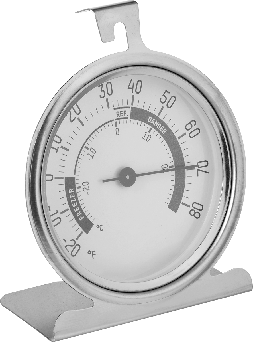 Klipsli dondurucu termometresi, Kadranlı Ekranlı — Kadran, Celsius, Fahrenheit, 80° F
