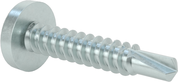Çelik Phillips/Kare Tahrikli Yassı Başlı Delme Vidaları, Metal için, Çinko Kaplı Çelik, 10 Numaralı Boyut, 1" Uzunluk