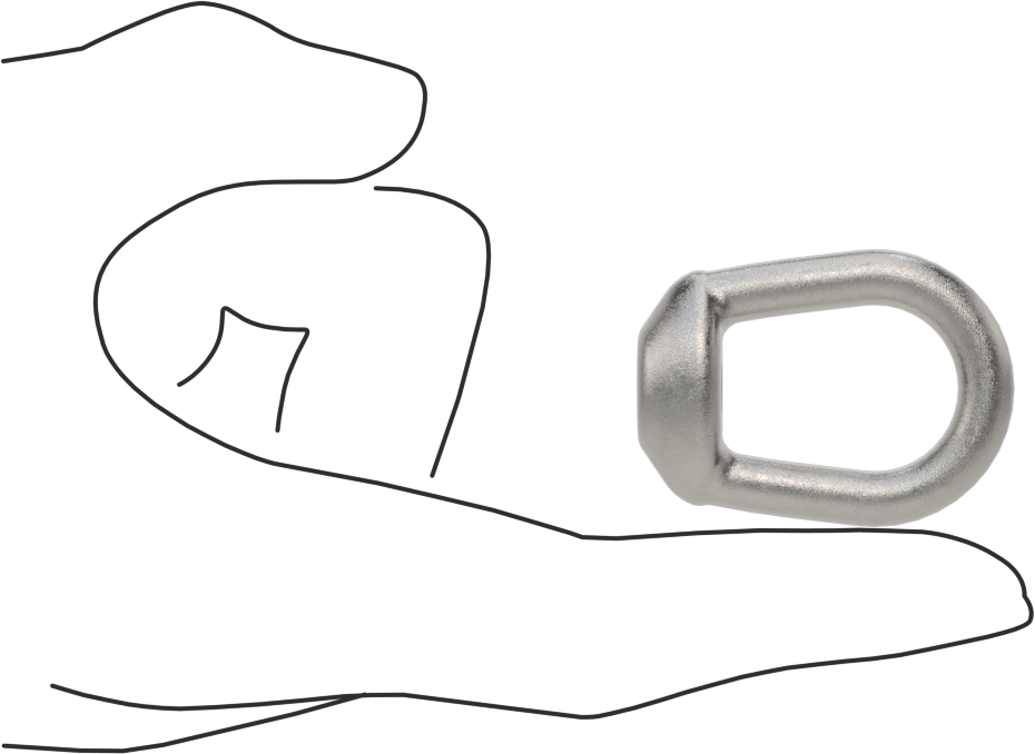 316 Paslanmaz Çelik Oval Halkalı Somun - Kaldırma için, 1/4"-20 Diş Boyutu