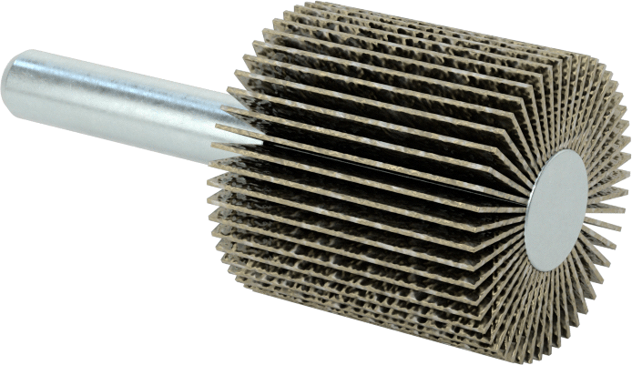 Alüminyum için Lamelli Zımpara Çarkı, Yumuşak Metal ve Metal Olmayan, Saplı, Pürüzsüz Yüzey için, 120 Kum, 1" Çap