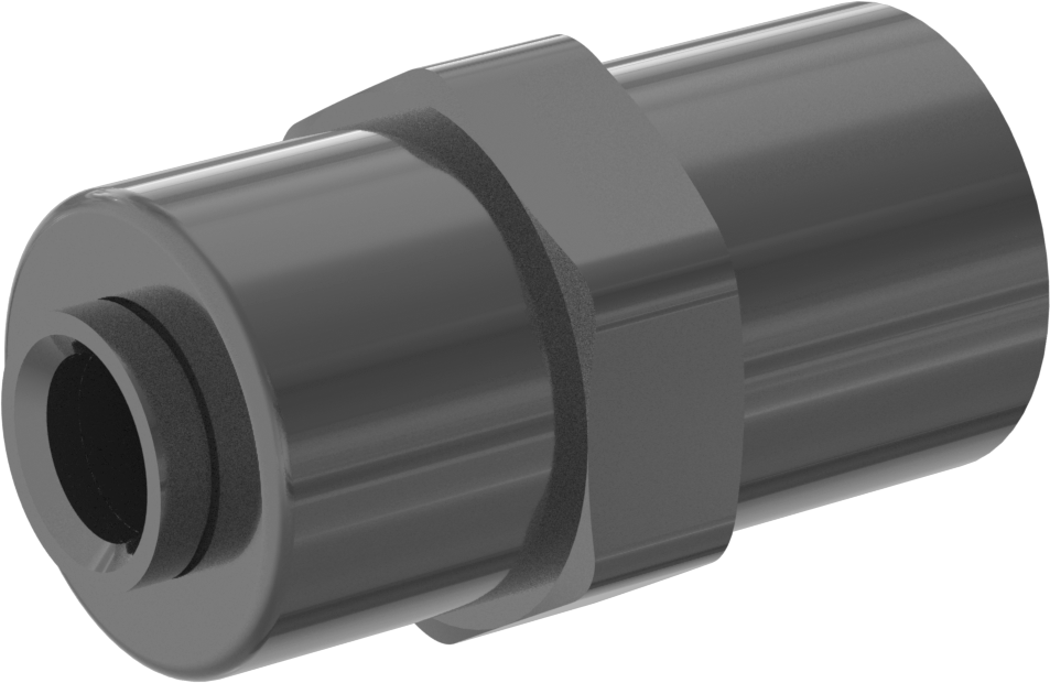 Kimyasallar için Bas-Bağlan Boru Bağlantı Parçası, 1/4" Boru Dış Çapı x 45 Derece Dişi Havşalı Boru için Adaptör — 1⁄4", Düz, FEP, Fluoro…
