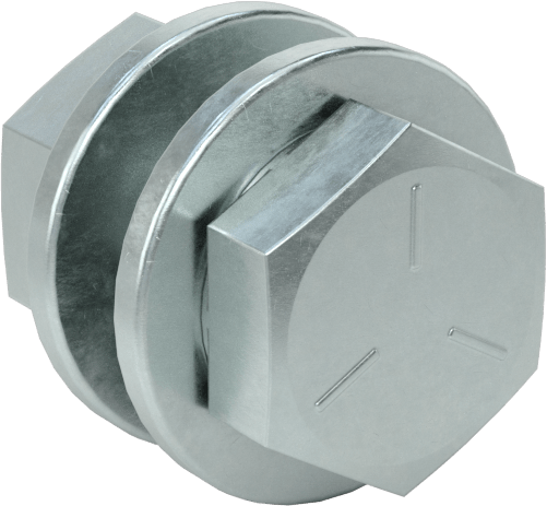 Somun ve Pullu 5 Sınıfı Çelik Altıköşe Başlı Vidalar, Orta Mukavemetli, 1/4"-20 Diş Boyutu, 1/2" Uzunluk