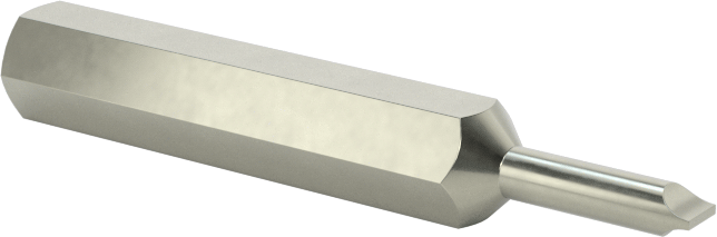 0.071 inç Oluklu Uç, 4 mm Altıgen Şaft — Altıgen, 4 mm, 1 1⁄8"