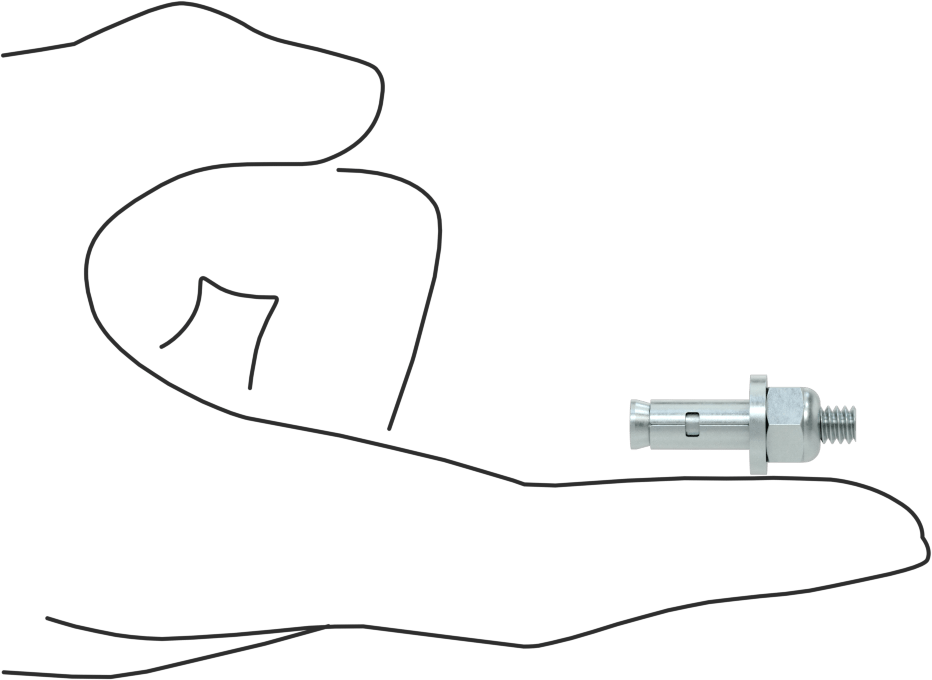 Altıköşe Somunlu Gömlekli Dübel, Blok ve Tuğla için, 1/4" Çap, 1-1/8" Uzunluk