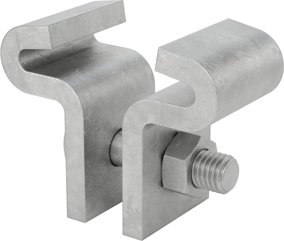 Gijon için Merkez Montajlı Kiriş Kelepçesi, Galvanizli Çelik, 5/8" Minimum Göz Çapı ve 3" Kiriş Genişliği için