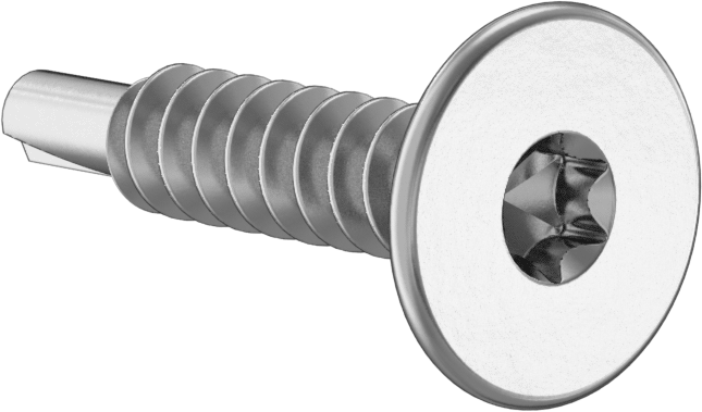 Ahşabı Metale Birleştirmek için Torx Delme Vidaları, Çinko Kaplı Çelik, 10 Numaralı Boyut, 1" Uzunluk