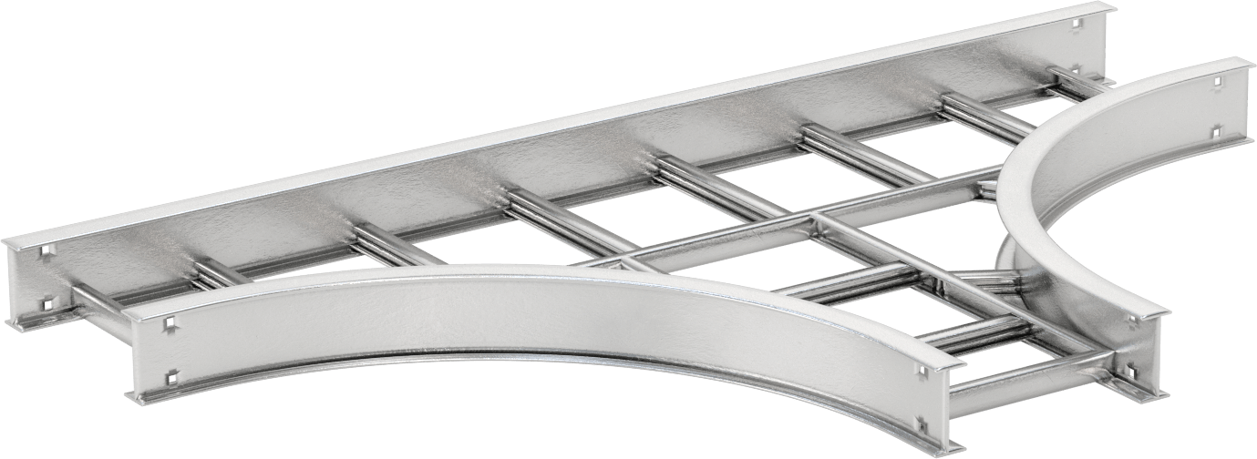 Kablo ve Hortum Tepsisi için 12" Genişliğinde Yatay T Parçası — Straight Connector, Tray, Alüminyum