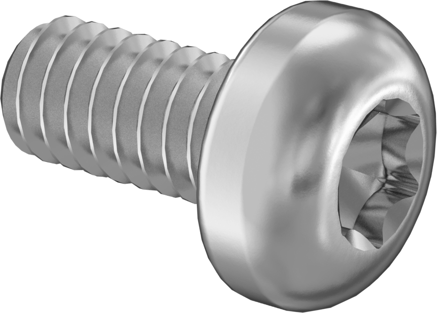 18-8 Paslanmaz Çelik Silindir Başlı Torx Vidalar, M2 x 0.40 mm Diş Boyutu, 4 mm Uzunluk