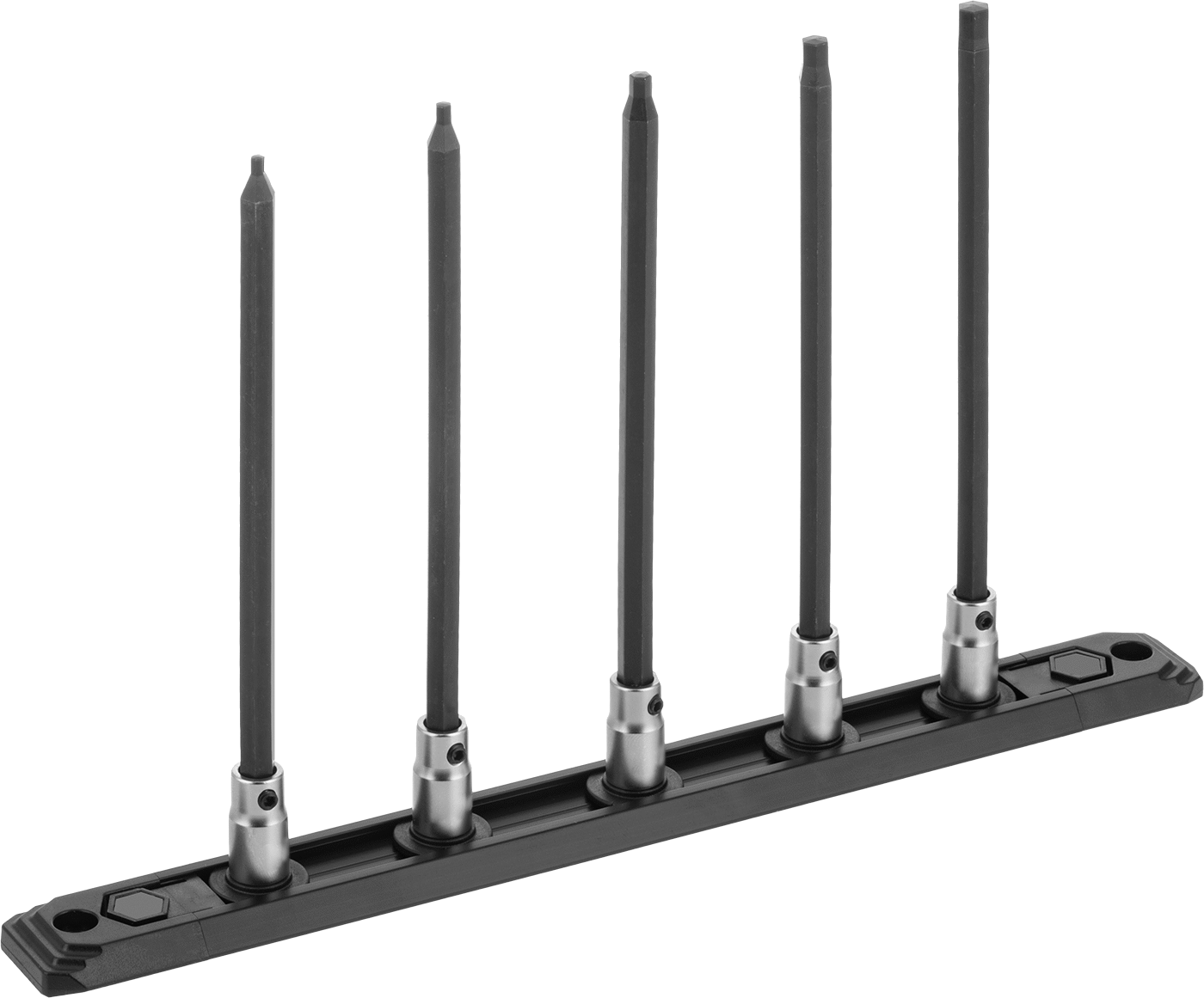 Uzun Menzilli Altıgen Uçlu Soket Seti, 1/4" Kare Tahrik, 5 Parça